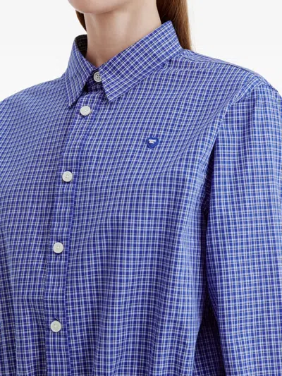 Chocoolate Check-pattern Cotton Shirt In Blue