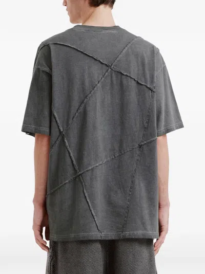 Five Cm Patchwork-detail T-shirt In Gray