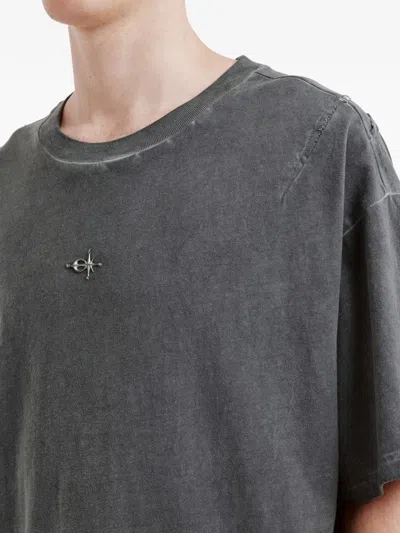 Five Cm Patchwork-detail T-shirt In Gray