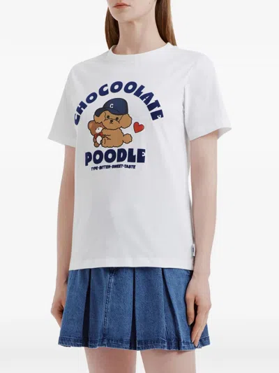 Chocoolate Logo-print T-shirt In White
