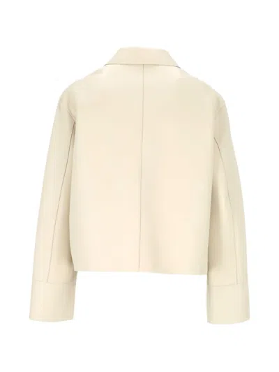 Moncler フラップポケット レザージャケット In Neutral