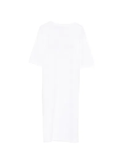 Msgm Logo-print Mini Dress In White