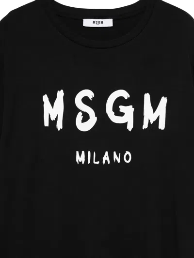 Msgm Logo-print Dress In Black
