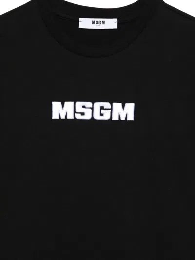 Msgm Logo-detail T-shirt In Black