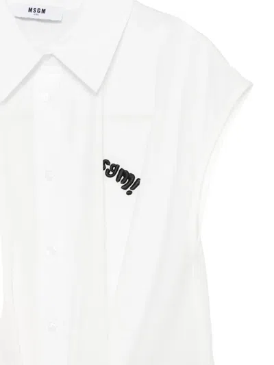 Msgm Logo-detail Dress In White