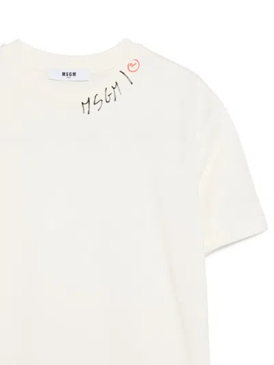 Msgm Logo T-shirt In White