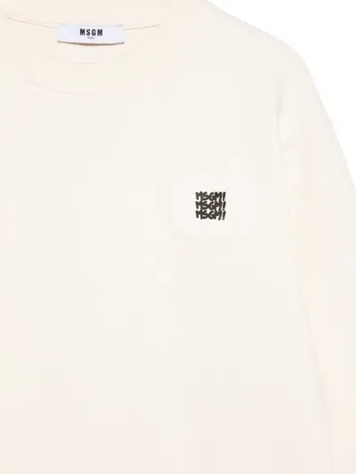 Msgm Crew-neck Sweatshirt In Neutral