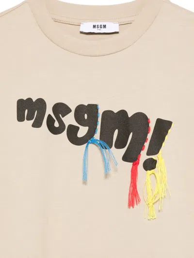 Msgm Embroidered T-shirt In Pink