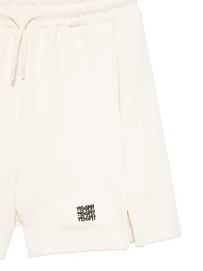 Msgm Logo-label Shorts In Neutral