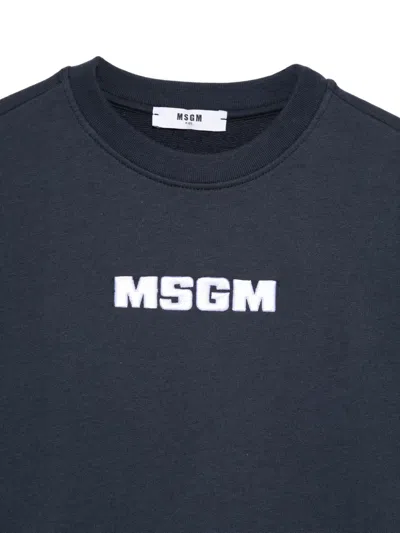 Msgm Logo Sweatshirt In Blue