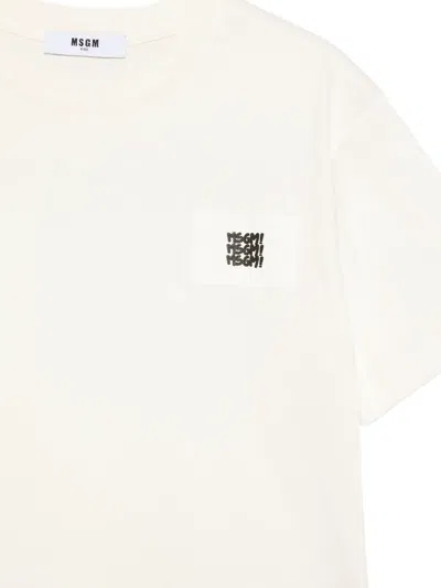 Msgm Chest-pocket T-shirt In White