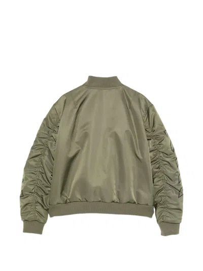 Off-white Zip-up Bomber Jacket In Green