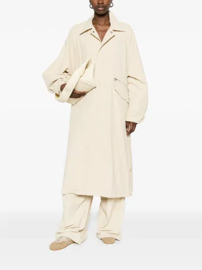 Etudes Studio Zip-pockets Overcoat In Neutral