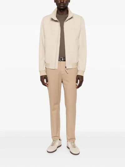 Gant Zip Bomber Jacket In Neutral