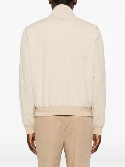 Gant Zip Bomber Jacket In Neutral