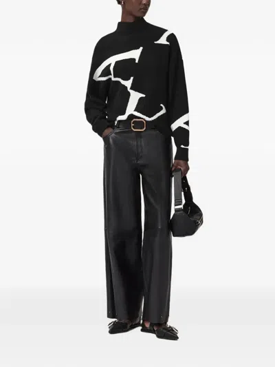 Allsaints A Star Turtleneck Sweater In Black