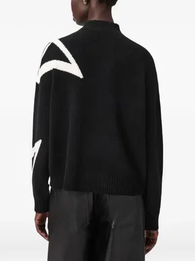 Allsaints A Star Turtleneck Sweater In Black