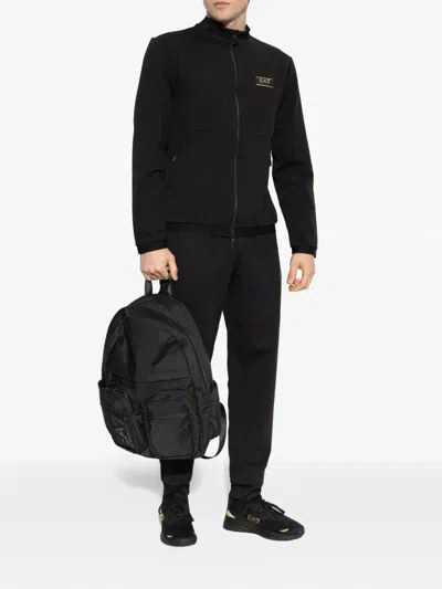 Ea7 Zip-up Sweatshirt In Black