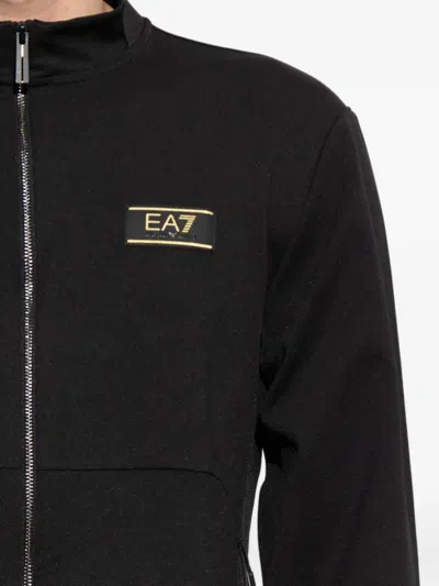 Ea7 Zip-up Sweatshirt In Black