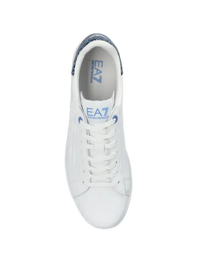 Ea7 Debossed-logo Leather Sneakers In Multi