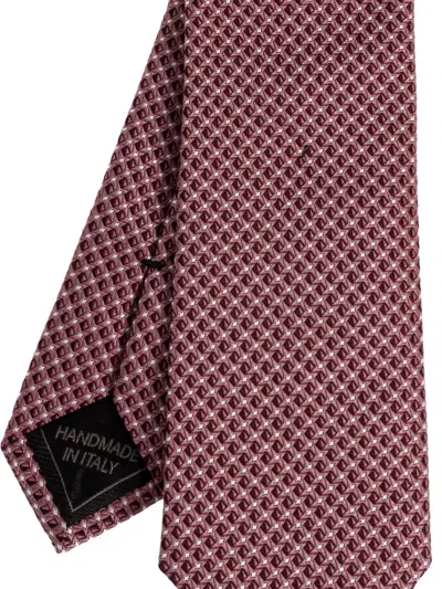 Brioni Patterned Tie In Red