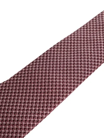 Brioni Patterned Tie In Red