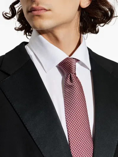 Brioni Patterned Tie In Red