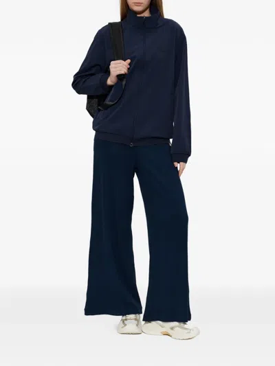 Ea7 Zip-up Logo-detail Sweatshirt In Blue