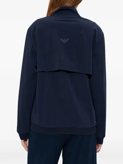 Ea7 Zip-up Logo-detail Sweatshirt In Blue