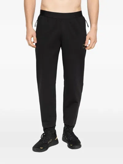 Ea7 Logo-patch Track Pants In Black