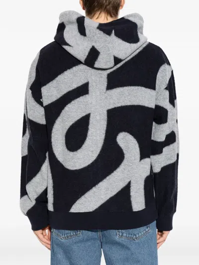 Loewe Patterned Zip-fastening Sweatshirt In Black