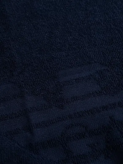 Ea7 Logo-detail Bath Towel In Blue