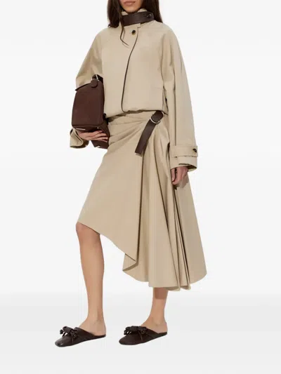 Loewe Button Cotton Jacket In Neutral