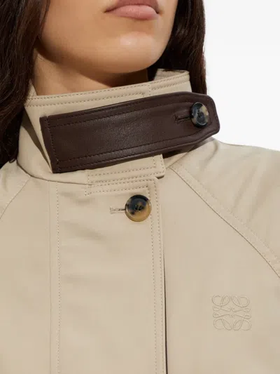 Loewe Button Cotton Jacket In Neutral