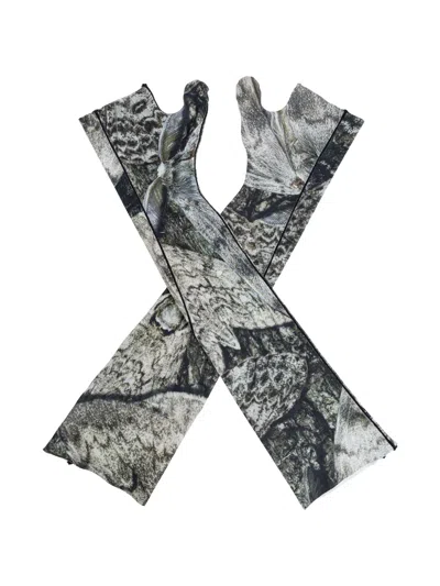 Roa Patterned Gloves In Gold