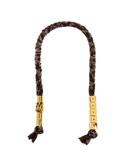 Amiri Dice Beaded Keyring In White