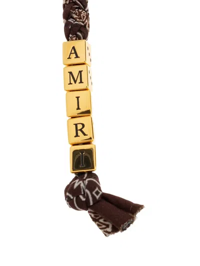 Amiri Dice Beaded Keyring In White