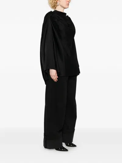 Rick Owens Draped Button Top In Black