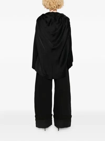 Rick Owens Draped Button Top In Black