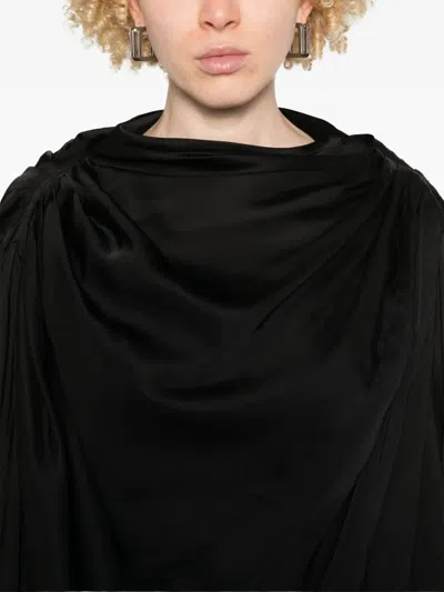Rick Owens Draped Button Top In Black