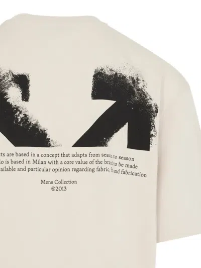 Off-white Ss22 Logo Round Neck Pullover Short Sleeve Loose Fit Khaki In Neutral