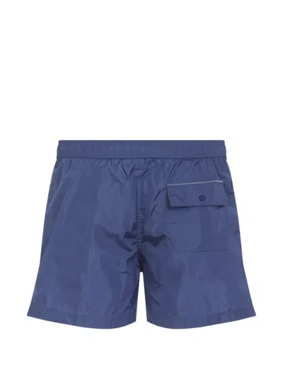 Moncler Nylon Beach Shorts Featuring Zip Pocket In Blue