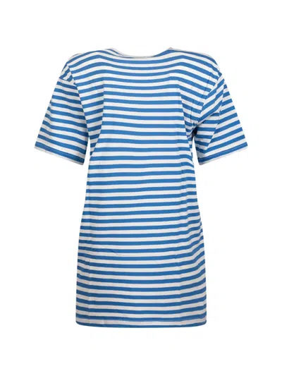 Black Score Striped T-shirt In Blue
