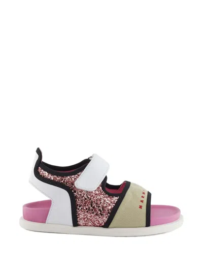 Marni Glitter Strap Sandals In Multi
