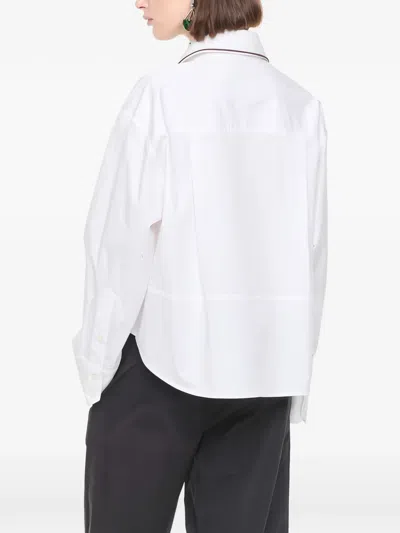 Plan C Buttoned Collar Shirt In White