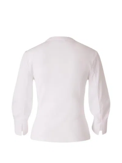Veronica Beard Junia Long-sleeves T-shirt In White