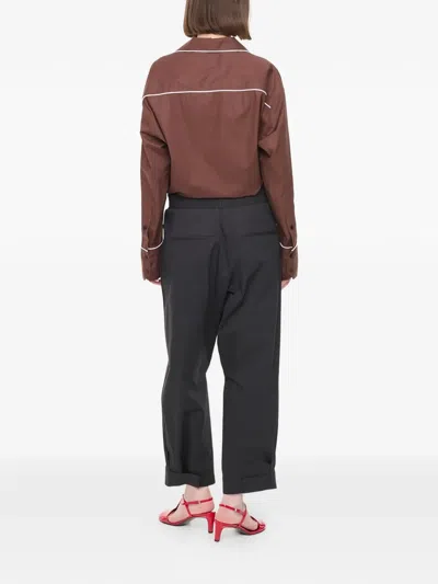 Plan C Drawstring Trousers In Black