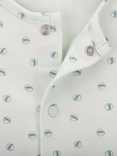 Knot Button Patterned Pajama In Blue