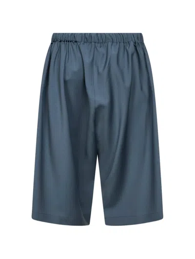 Rose Burrito Drawstring Shorts In Blue