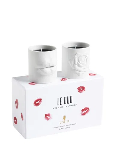 L'objet Small Le Duo Candle Set In White